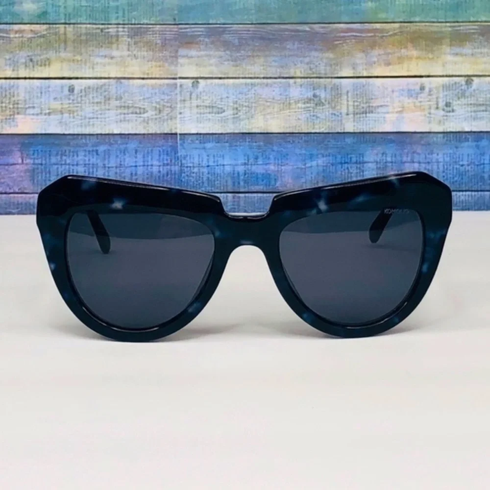 KOMONO Stella Indigo Demi Sunglasses NEW Blue Tortoise Cat Eye